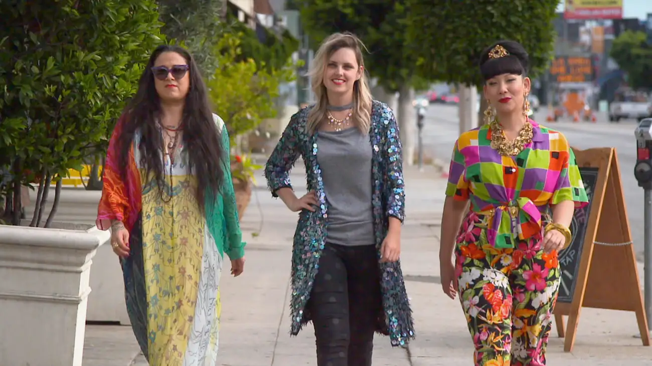 The colourfully dressed stars of 'LA Frock Stars.'