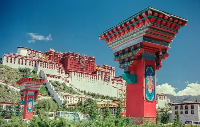 The magnificent Potala Palace towers above Lhasa, Tibet.