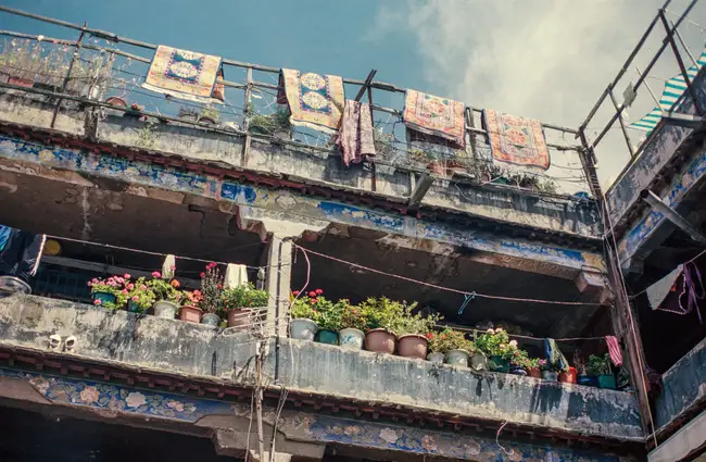 Old apartments on Barkor Street, Lhasa.