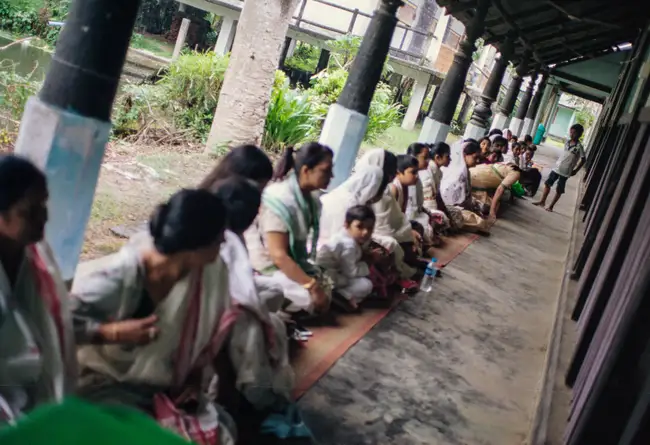 Locals observing the Gayon-Bayon celebrations at the Uttara Kamalbari Satra in Assam.