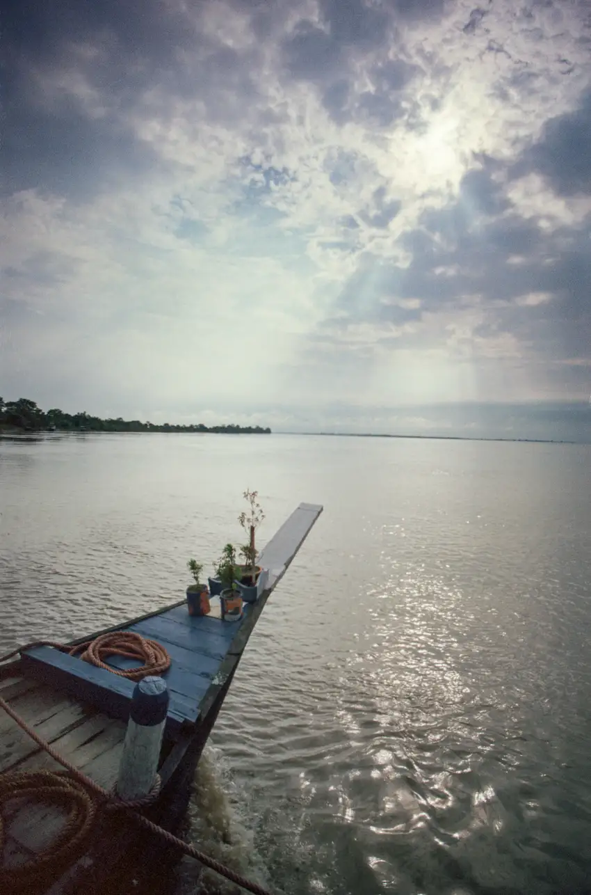 Steady as she goes - the ferry crossing the Brahmaputra River.