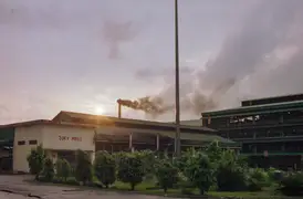 A modern tea processing plant in Assam, India.