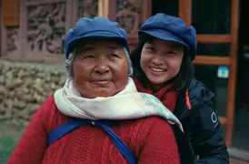 Zhao-nainai with our producer, Liyuan, who seems to have adopted herself into grandma's family.