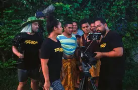 Showing the team and random passerbys the great shot we just captured in Samoa. (Fuji Superia 400)