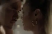 Ariki and Geo about to kiss.
